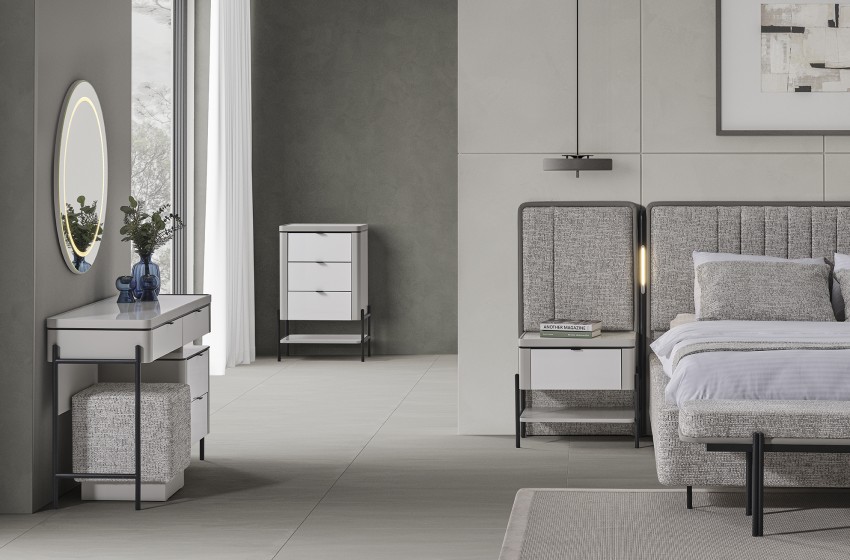 Moka Bazalı Yatak Odası - Gri