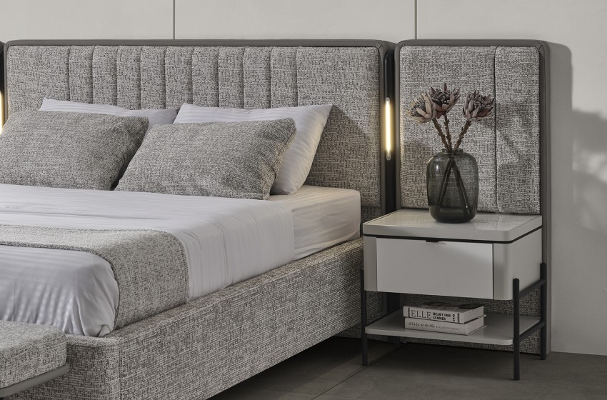 Moka Bazalı Yatak Odası - Gri