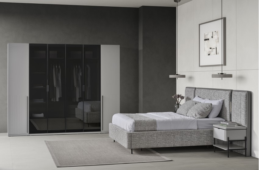 Moka Bazalı Yatak Odası - Gri