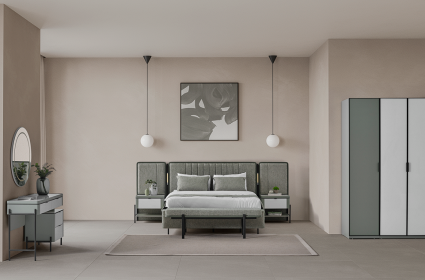 Moka Bazalı Yatak Odası - Yeşil