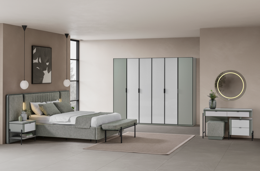 Moka Bazalı Yatak Odası - Yeşil