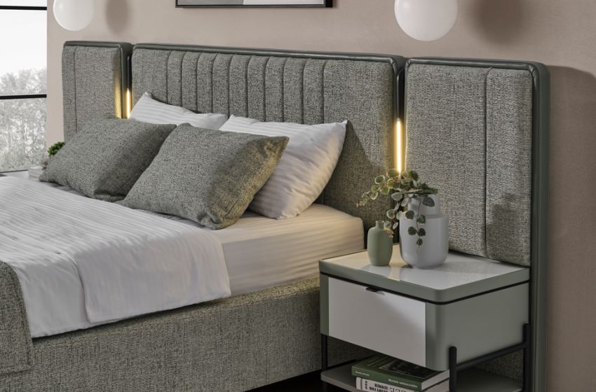 Moka Bazalı Karyola ve Başucu - Yeşil