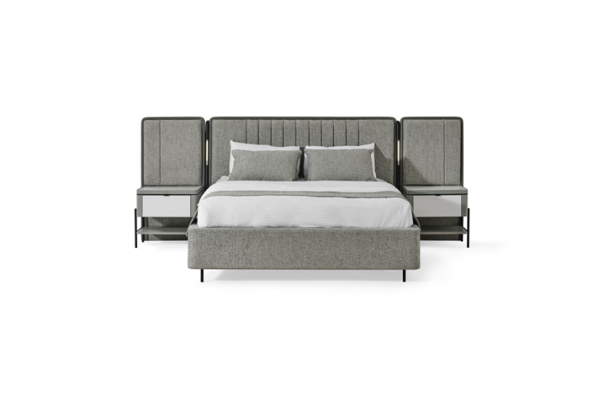 Moka Bazalı Karyola ve Başucu - Yeşil