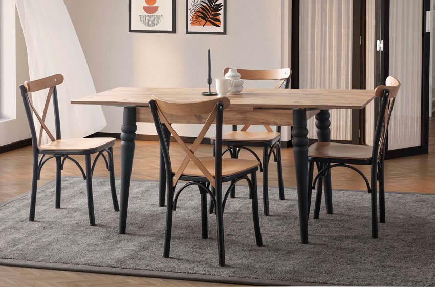 Thonet Masa-Thonet Sandalye Ceviz Siyah