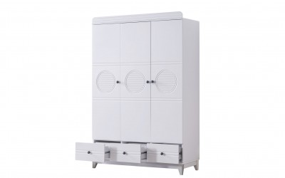 Alvin 3 Kapılı Gardırop-Gri