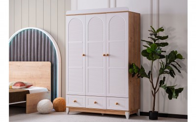 Perla 3 Kapılı Gardırop-Meşe