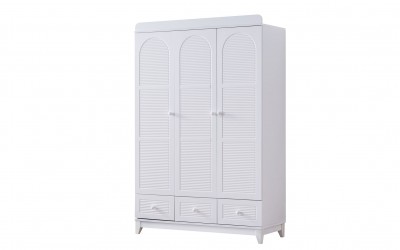 Perla 3 Kapılı Gardırop-Beyaz