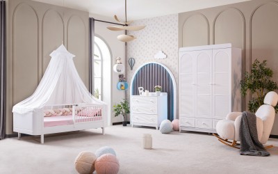Perla Montessori Genç Odası-Beyaz Perla Montessori Genç Odası-Beyaz