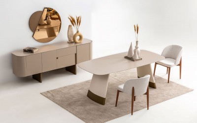 Delta Yemek Odası - Bej - Gold