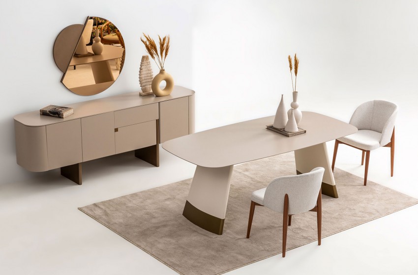 Delta Yemek Odası - Bej - Gold