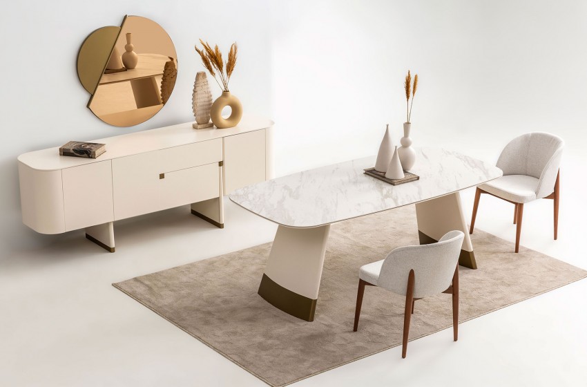 Delta Yemek Odası Gold-Ekru