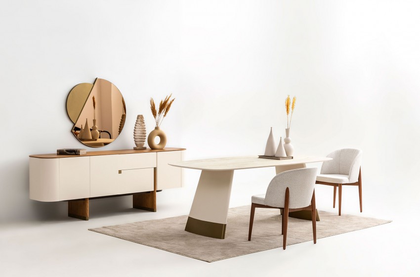 Delta Yemek Odası Gold-Ekru