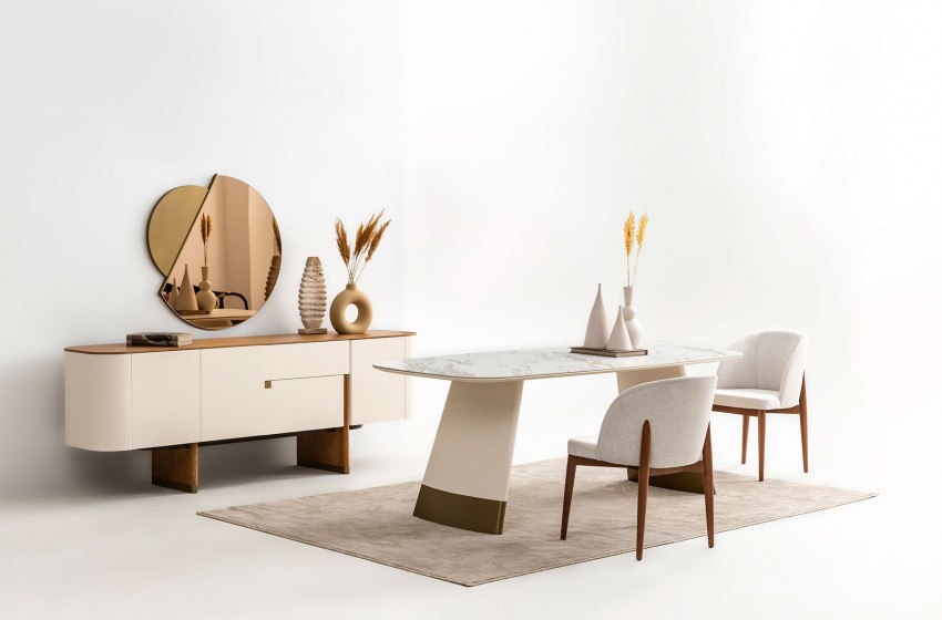 Delta Yemek Odası Gold-Ekru