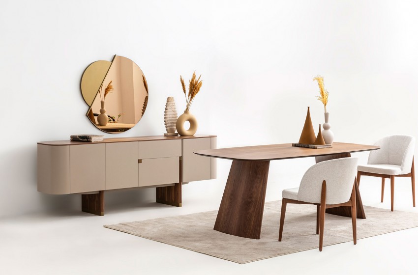 Delta Yemek Odası Bej-Ceviz