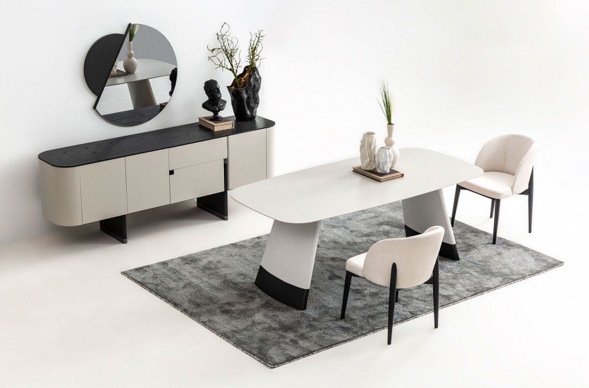 Delta Yemek Odası Gri-Siyah