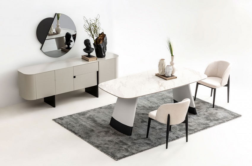 Delta Yemek Odası Gri-Siyah