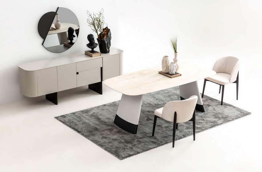 Delta Yemek Odası Gri-Siyah