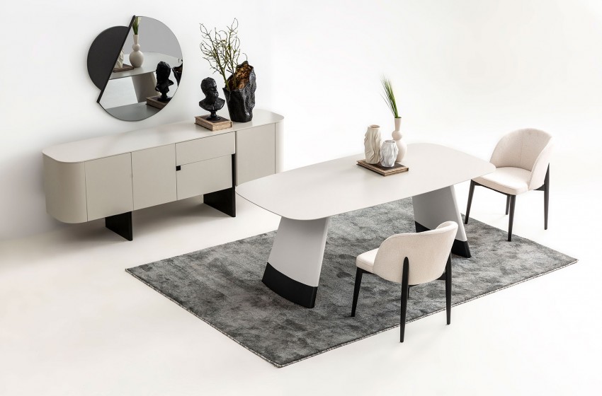 Delta Yemek Odası Gri-Siyah