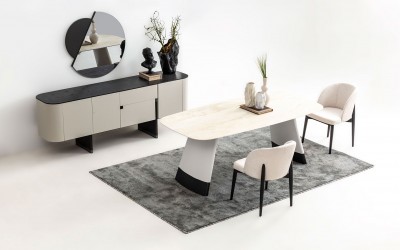 Delta Yemek Odası Gri-Siyah