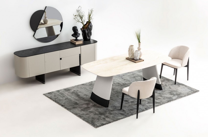 Delta Yemek Odası Gri-Siyah