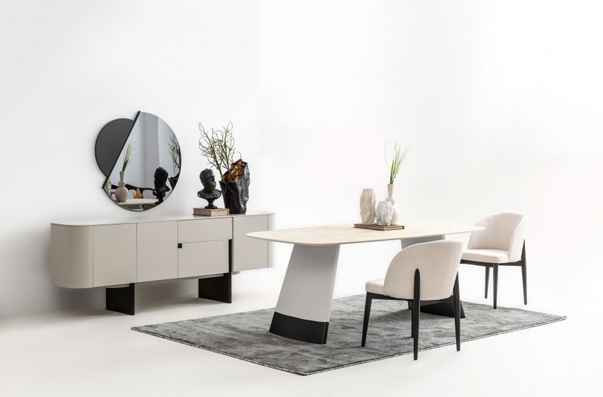 Delta Yemek Odası Gri-Siyah