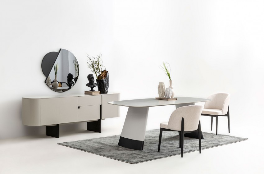 Delta Yemek Odası Gri-Siyah