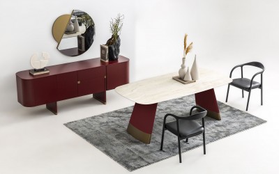 Delta Yemek Odası - Bordo