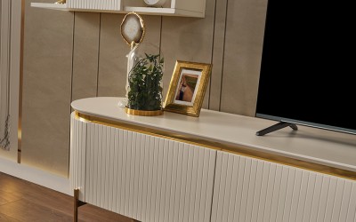 Tesla Ekru Gold Tv Ünitesi