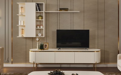 Tesla Ekru Gold Tv Ünitesi