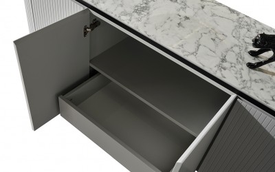 Tesla Gri Mermer Konsol