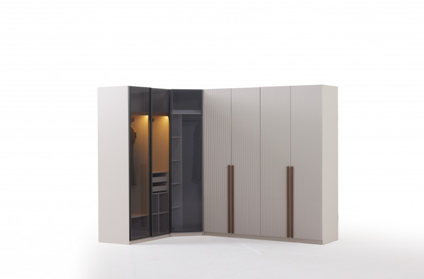 Lina Bazalı Yatak Odası - Köşe Dolaplı