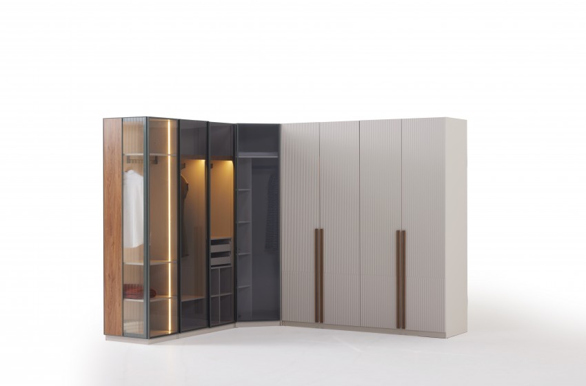 Lina Bazalı Yatak Odası - Köşe Dolaplı