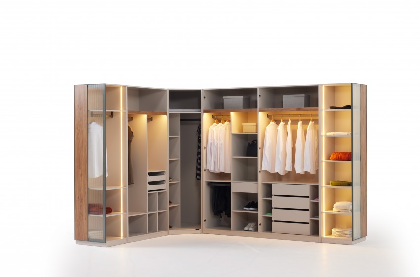 Lina Bazalı Yatak Odası - Köşe Dolaplı