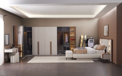 Lina Bazalı Yatak Odası - Köşe Dolaplı