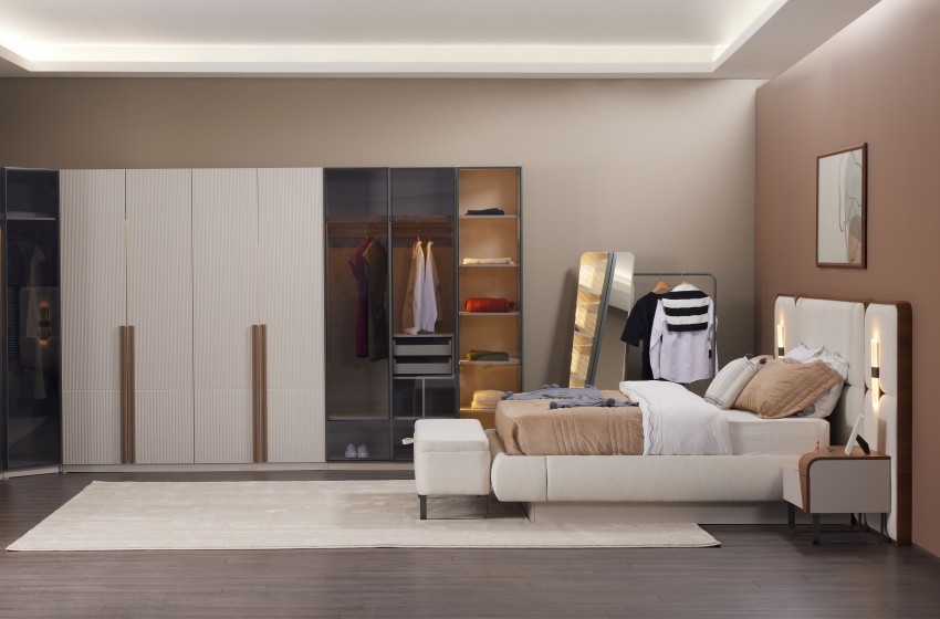 Lina Bazalı Yatak Odası - Köşe Dolaplı