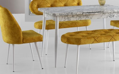 Ay Masa Takımı-Sarı Kapitoneli