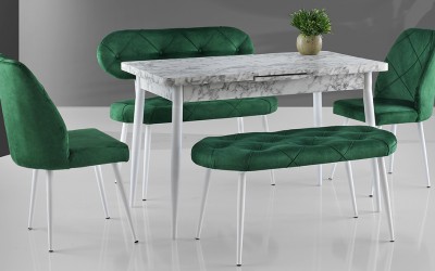 Ay Masa Takımı-Yeşil Kapitoneli