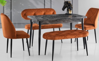 Ay Masa Takımı-Turuncu Kapitoneli