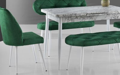 Ay Masa Takımı-Yeşil Kapitoneli