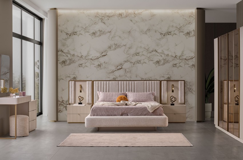 Hermes Bazalı Yatak Odası