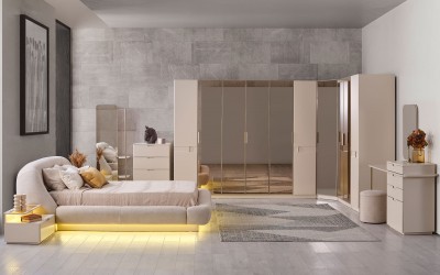 Lizbon Bazalı Yatak Odası - Köşeli