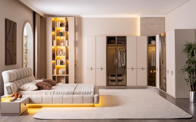 Viral Yatak Odası Köşe Dolaplı