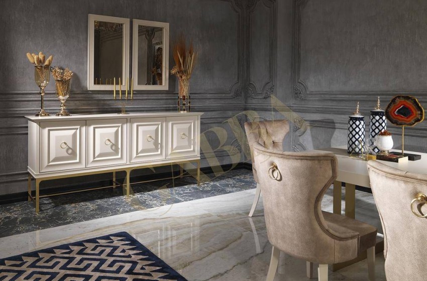 Nepal Krem Luxury Yemek Odası