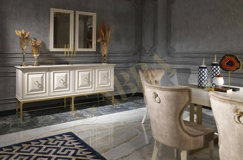 Nepal Krem Luxury Yemek Odası