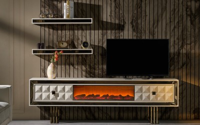 Elit Şömineli Tv Ünitesi