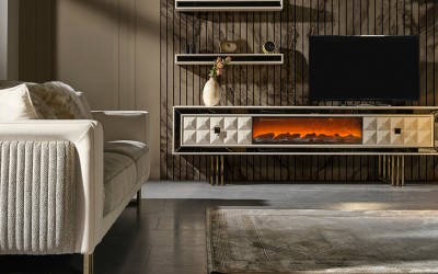 Elit Şömineli Tv Ünitesi