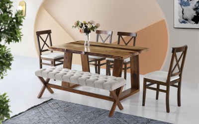 Doğal Ahşap Yemek Masası Takımı