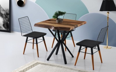 Doğal Ahşap Yemek Masası Takımı