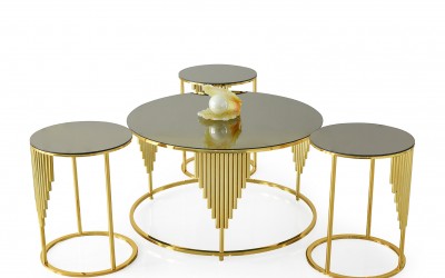 Sütun Pizza Gold Orta Sehpa