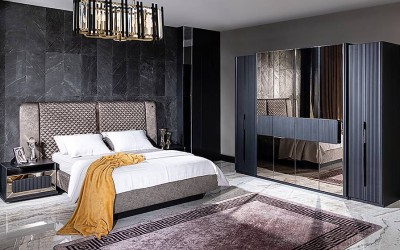 Lion Bazalı Yatak Odası Lion Bazalı Yatak Odası